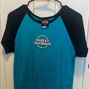 Harley-Davidson Blue and Black Raglan Tee
